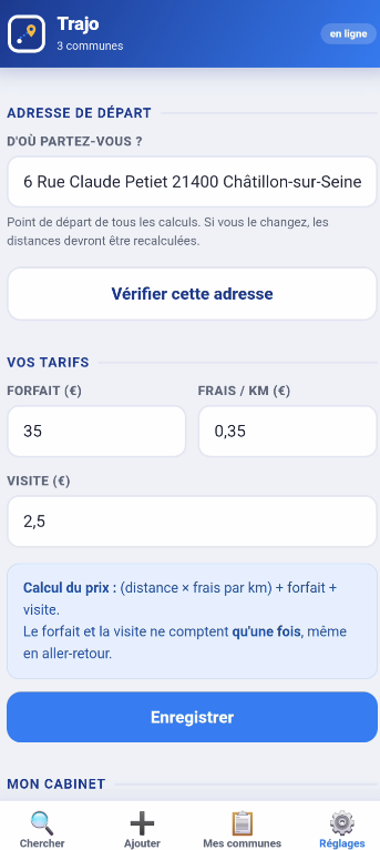 Trajo, écran 1