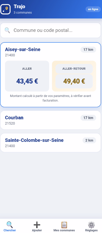 Trajo, écran 4